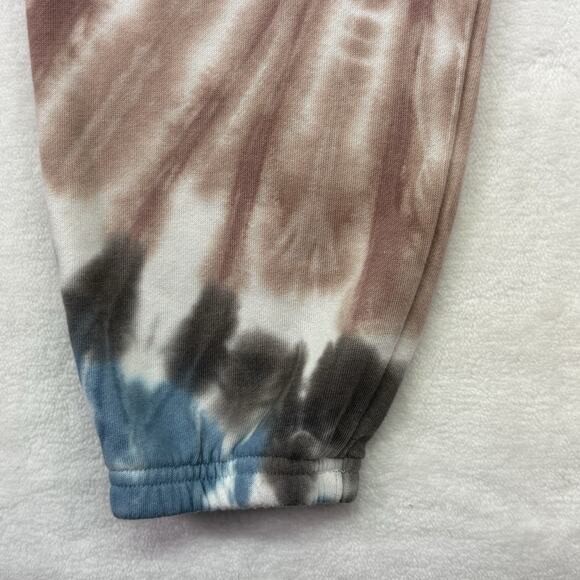 Buc-ee’s Tie Dye Blue Brown White Fleece Jogger Logo Sweatpants Size L - Picture 8 of 10